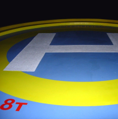 Полимер-каучуковое покрытие вертолетной площадки на теплоходе Пицунда, г. Запорожье